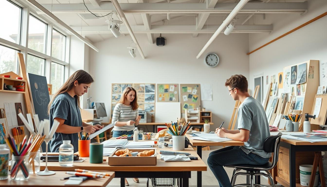 Student using learning strategies while studying